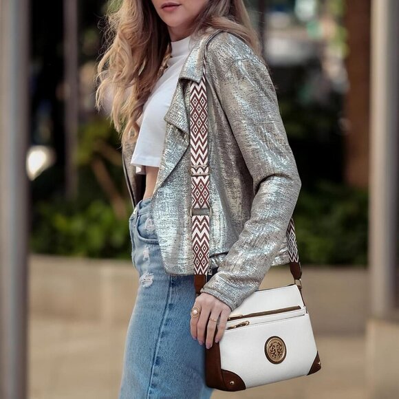 Crossbody Purses for Women Trendy Multi Pockets Shoulder Bag Medium Handbags wit - Picture 2 of 6